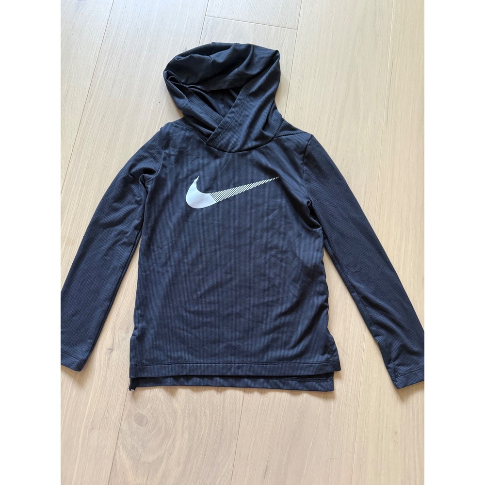 Nike Kids Dri-FIT Lightweight Training Hoodie Black XS 6-7 Pullover Shirt